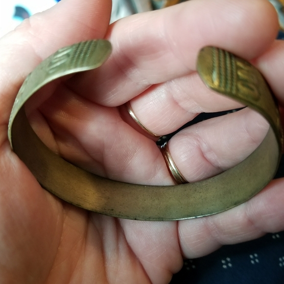 Vintage brass cuff bracelet tribal boho gold tone boho bohemian - Picture 7 of 9